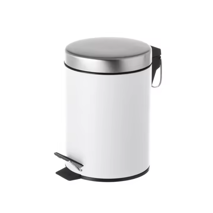 Papelera de baño de metal y polipropileno de 3 litros con pedal Lola Home - 1