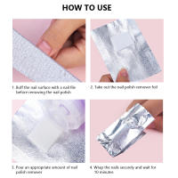 50Pcs Aluminio Con Pads De Algodón Para Eliminar Esmaltes De Uñas Gel UV Herramienta De Eliminación De Esmaltes De Uñas Conveniente - details 4
