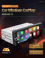 6.86 Inch Android Car Radio Wireless CarPlay/Android Auto WiFi Bluetooth Handsfree GPS FM RDS USB IPS Screen 1 Din MP5 Player - details 0