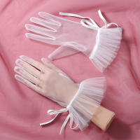 Guantes De Boda Para Novia Estilo Romántico Y Dulce De Largo Muñeca Para Mujer Guantes De Fiesta De Baloncesto - details 2