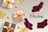 Calcetines para Mujer, Calcetines Cortos Colegiales Granate para Niños y Adultos - details 1