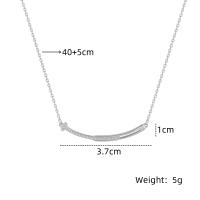 Colgante De Estilo Cool Para Mujer Con Pendentivo De Cobre Y Zirconia Y Cadena De Acero Inoxidable Joyería Versátil - details 0