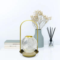 Lámpara De Mesa Recargable Inalámbrica Portátil Para Dormitorio Y Barra Café Lámpara De Cristal LED Decorativa Luz Nocturna Moderna - details 3