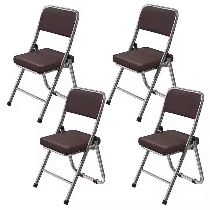 Juego de 4 sillas plegables, silla plegable de metal, acolchada en polipiel para invitados y eventos - 1