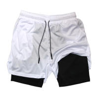 Shorts De Fitness Para Hombre Doble Capa 2 En 1 Deporte Entrenamiento En El Gimnasio Quick Dry Running Verano Talla Verdadera - details 12