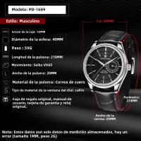 Reloj De Pulsera De Cuarzo Para Hombre PAGANI DESIGN 40mm Cristal De Zafiro Resistente Al Agua Deportivo Marca Completa Calendario Automático Manos Luminosas Correa De Cuero - details 1
