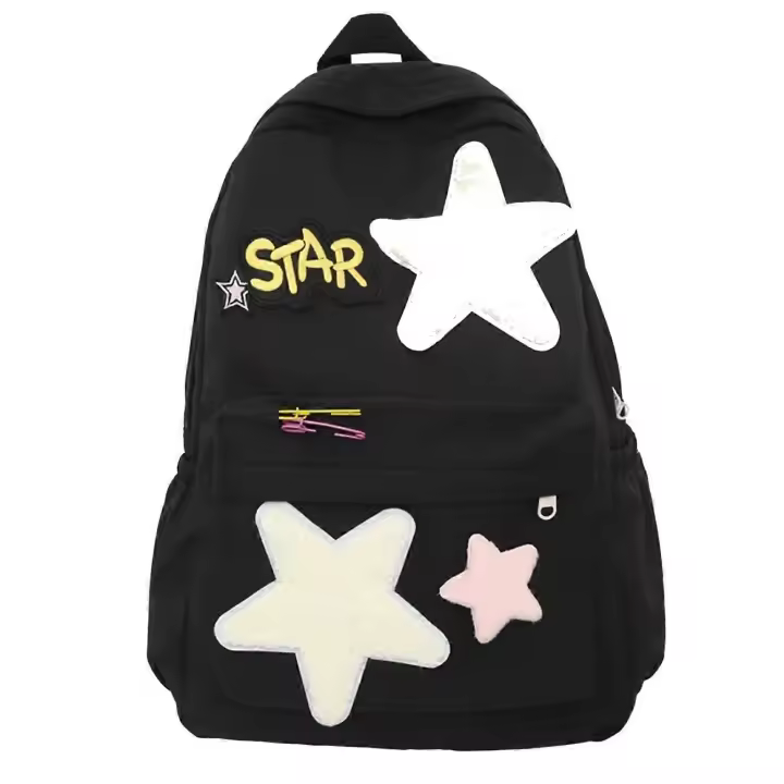 Preppy Backpack Trendy Y2K Stars Backpack Cute Aesthetic College Laptop Backpack Casual Daypack Y2k Accessories - 1