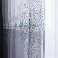 Cortina Francesa Con Bordado Florido Para Dormitorio Estilo Princesa Ventana Translúcida De Poliéster 100% Un Panel - details 4