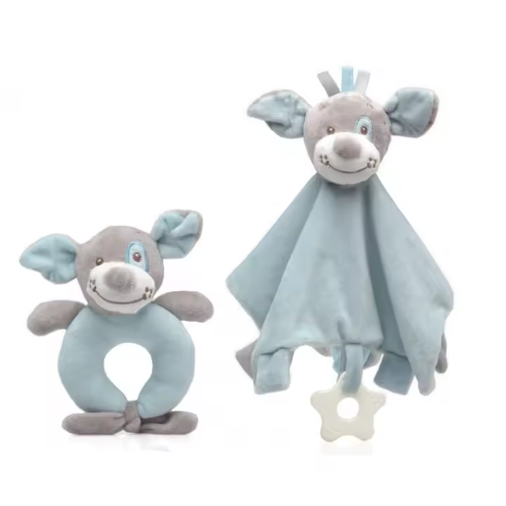 Kiokids Set Dou Dou y Sonajero Para Bebe Suave y Fácil de Coger - 1
