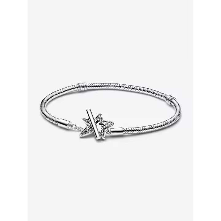Pandora - Pulsera Pandora Moments con Cierres de corazón y Cadena De Serpiente-Baño de Oro Rosa de 14 K - 1