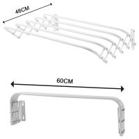 Percha de ropa plegable retráctil blanca, para balcón, toallero doméstico, toallero de baño, perchero plegable retráctil de pared, para interior, secado invisible, 60 cm - details 1