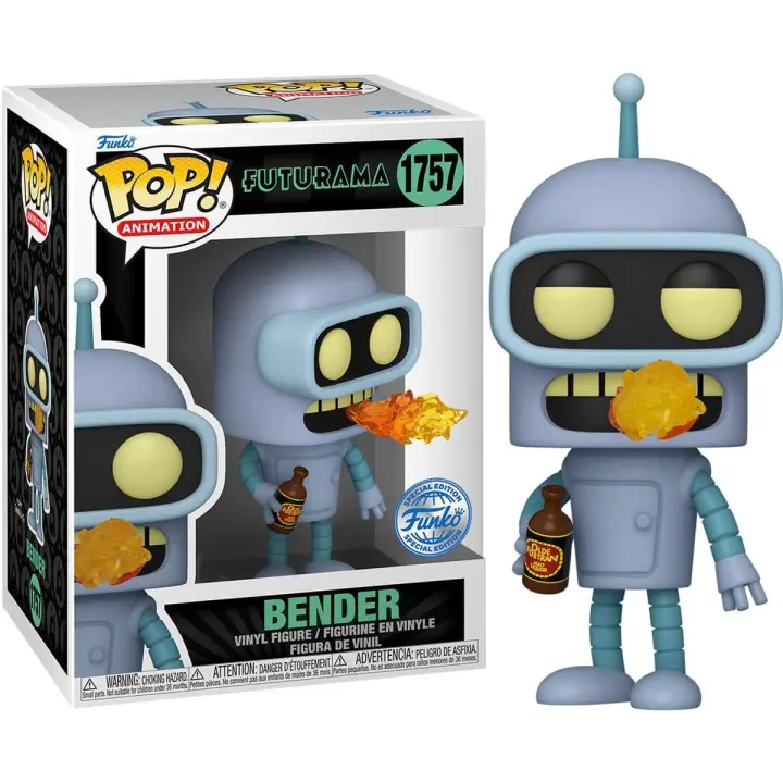 Funko Pop! TV: Futurama - Bender 1757 Special Edition - Figura de colección para fans de la serie animada - Juguetes y juegos - Acción y colecciones de TV - 1
