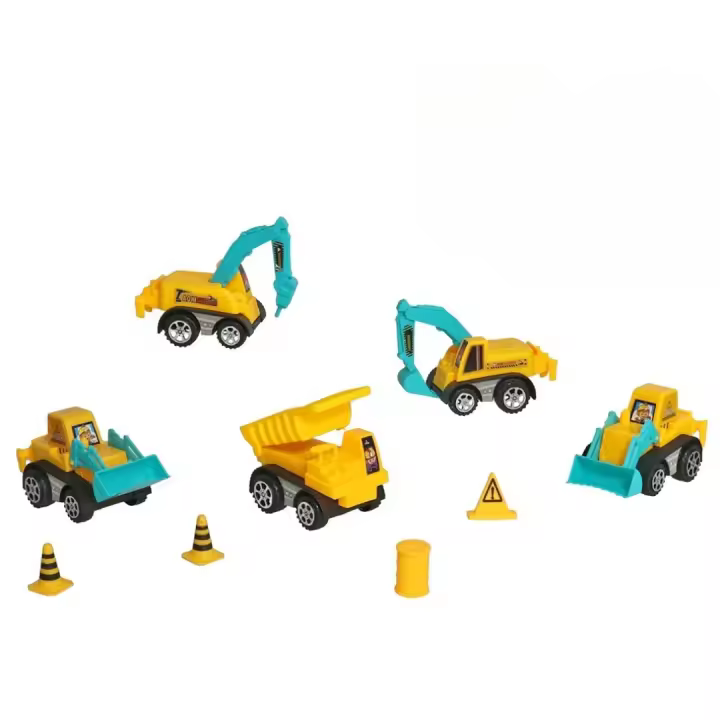 Gerimport Set 9 piezas vehículos de construcción tractores y grúas - 1