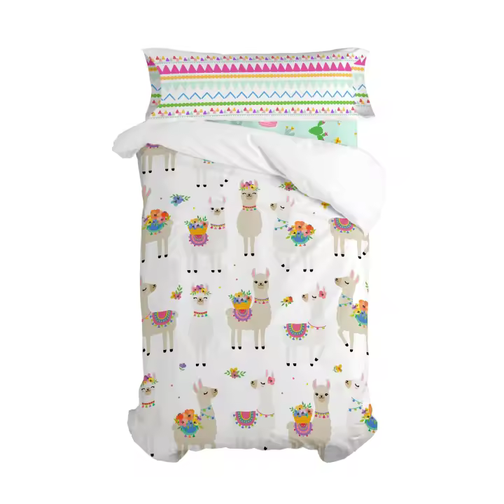 Happyfriday- Cute llamas Juego nórdico 2 piezas (No incluye bajera), Juegos nórdicos 100% Algodón, calidad de 150 TC, Fabricado en España - 1