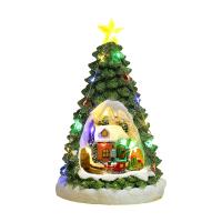 Adorno De Navidad Casa Brillante Con Música Y Tren Escena De Invierno Para Decoración De Hogar Oficina Escritorio Regalo Para Adultos Y Niños - details 7