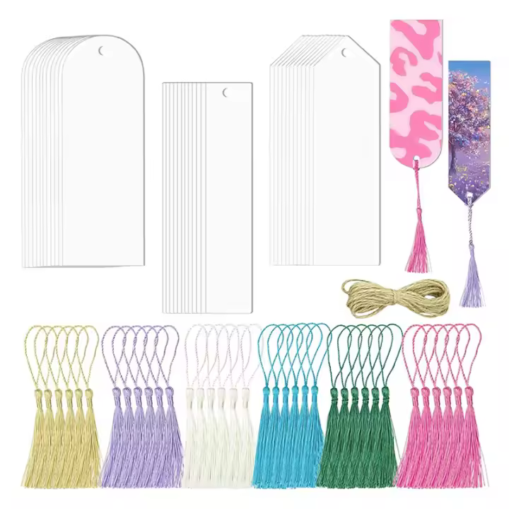 Marcadores acrílicos de 73 piezas, marcadores de libros por sublimación acrílicos, proyectos de manualidades, accesorios de sublimación para mujeres - 1
