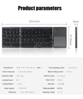 Teclado Inalámbrico Plegable Con Touchpad Bluetooth Para Windows Android IOS Teléfono Mini Teclado Multifuncional Con Botón Estándar De 63 Teclas Para Laptop Y Tablet - details 6