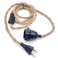 Cable Torcido De Hemp Con Enchufe EU E27 Soporte Para Lámpara Industrial Retro Para Lámparas Colgantes AC 85-265V - details 1