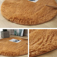 Alfombra De Lana Suave Para Sala De Estar Alfombra Redonda De Peluche Falso Pelo Para Habitación De Niños Alfombra Larga De Plush Para Dormitorio Decoración De Hogar Alfombrilla Antideslizante - details 8