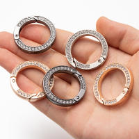 5pcs Anillos Redondos De Metal Con Cierre De Resorte Para Llavero DIY Accesorios De Joyería Abalorios Clavija De Apertura Para Bolso Y Llaves - details 4