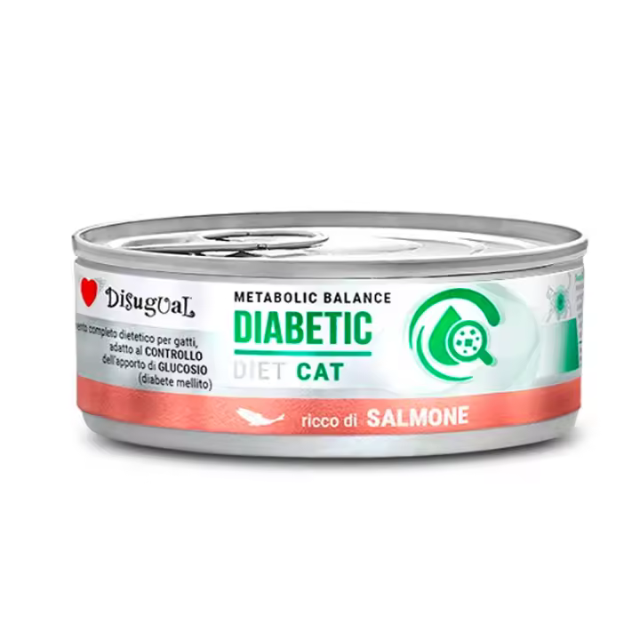 Disugual Diet Cat Diabetic Latas para Gatos con Salmón - 12 unidades x 85 gr - 1