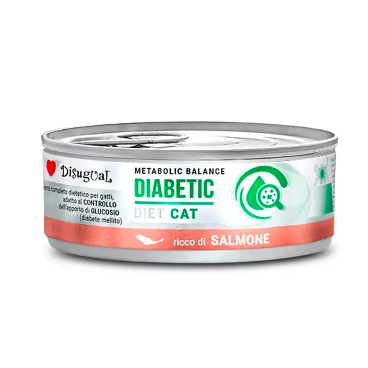 Disugual Diet Cat Diabetic Latas para Gatos con Salmón - 12 unidades x 85 gr - 1