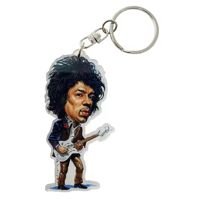 Guitarra Electrica Llavero Jimi Hendrix ROCKSTAR MUSIC   ACK-0113 Metacrilato Regalo Musical - 1