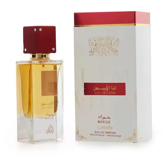 Perfume de Lujo Lattafa Ana Abiyedh Rouge 60ml Unisex | Perfume Árabe 100% Original con Larga Duración y Toque Amaderado y Dulce | Ideal para Regalo y Uso Diario - 1