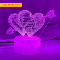 Lámpara De Noche 3D Con Corazones Y Interruptor Táctil LED Para Decoración De Hogar Luz Atmosférica Colorida Para Mesa Lámpara De Borde - details 5