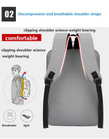 Mochila Negocios Impermeable Para Hombres Con USB Capacidad Grande Para Portátil De 15.6 Pulgadas Bolsa De Escuela Para Hombres - details 10