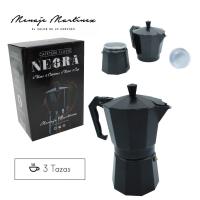 XHC BRICO | Cafetera de aluminio - Tradicional Italiana - Con Filtro - Color Negro | Marca Menaje Martínez - details 0