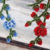1PC Parche Bordado De Floral Para Ropa Patch De Rosa Tamaño 30cm * 13.5cm Accesorios De Costura Hechos a Mano Y Ecológicos - details 17