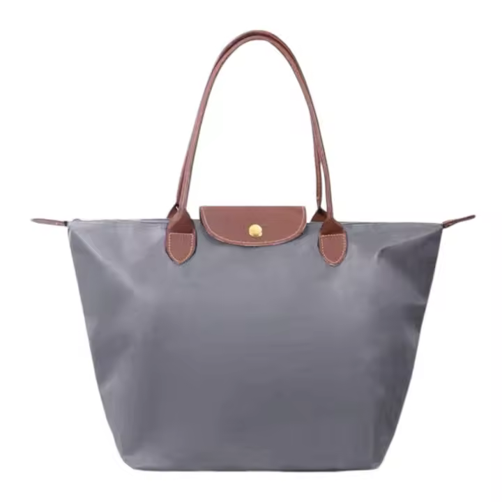 MEJORADA TY-4, Bolso plegable de nylon con asa superior para mujer，estilo clásico,2 tamaño Grande 42*27*19CM, PEQUEÑO 33*24*14CM - 1