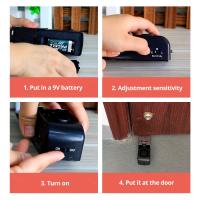 Sistema De Alarma Para Puertas Inalámbricas 2 Piezas 125dB Seguridad Doméstica Antirrobo Bloqueo De Puerta Portátil Alarma De Presión Negro Fácil Instalación Para Viajes Hoteles Apartamentos Y Hogar - details 6