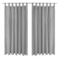 vidaXL 2x Cortinas Micro-Satinadas con Trabillas Separador 140x225 cm Color Burdeos,  Negro,  Beige y mas - details 3