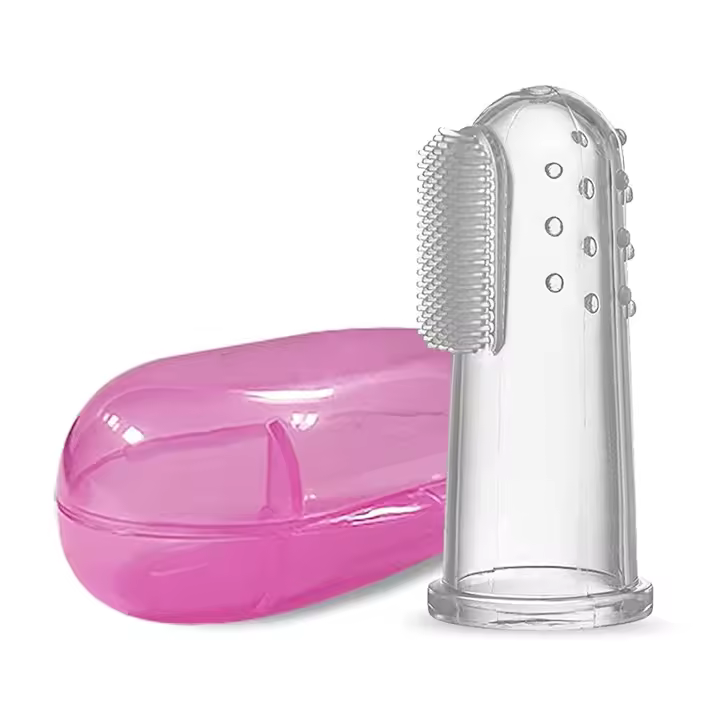 Mr Goodsy® Cepillo de dientes suave para bebés, Perfecto para la dentición y la limpieza oral de niños y bebés rosa - 1
