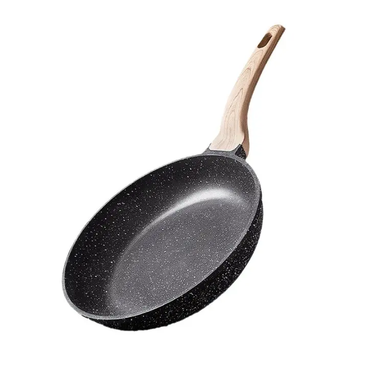 24cm Antiadherente Sartenes para Freir, Inducción Sartén para Tortilla sin PFOA, Granito Sartenes para granos with Mango de baquelita Woodgrain, Mármol Sartén, Sartén de Piedra, Apta para Gas - 1