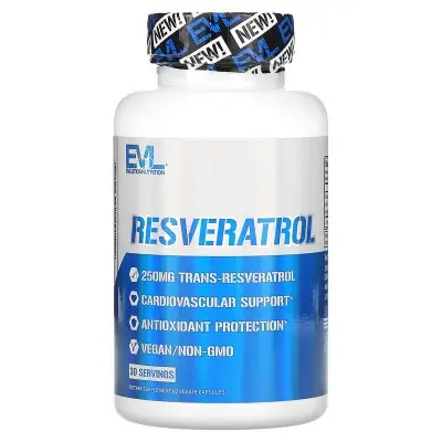Resveratrol 250 mg 60 cápsulas vegetales de EVLution Nutrition - 1