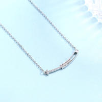 Colgante De Estilo Cool Para Mujer Con Pendentivo De Cobre Y Zirconia Y Cadena De Acero Inoxidable Joyería Versátil - details 1