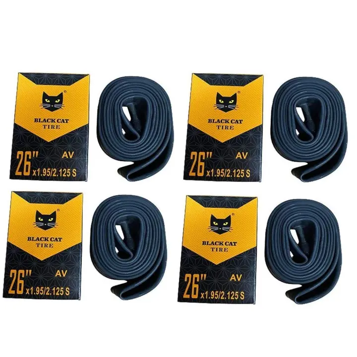 Black Cat Tire - Pack de 4 Cámaras de Bicicleta 26 - Válvula Schrader - Alta Calidad - 1