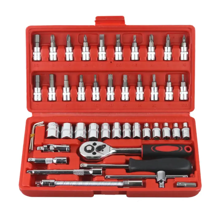 Set de Herramientas para Reparación de Autos Taladro de Tornillo de 1/4 pulgadas Juego de 53/46 PCS - 1