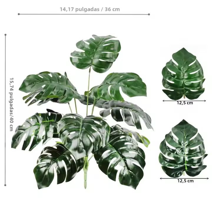 Planta Artificial De Monstera Grande 40-110cm Hojas Verdes De Tortuga Para Decoración De Jardín Y Habitaciones Material Sintético - 1