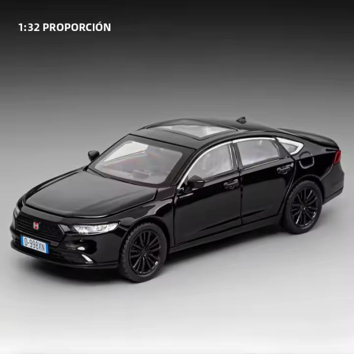 Coche De Juguete Honda Accord a Escala 1:32 Metal Con Sonido Luz Y-absorción De Impacto 6 Puertas Abiertas Para Niños Regalos Adorno Tamaño Realizable - 1