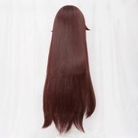 Pelucas De Sintética Genshin Impact Amber Cosplay Longa Marrón Recta Con Franja Resistente Al Calor Peluca De Uso Diario Tamaño Promedio - details 3
