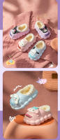 Zapatillas De Algodón Sanrio Kuromi Para Niños Estilo Moda Calientes Otoño Invierno Zapatos De Interior Para Niños Y Niñas Talla True - details 6