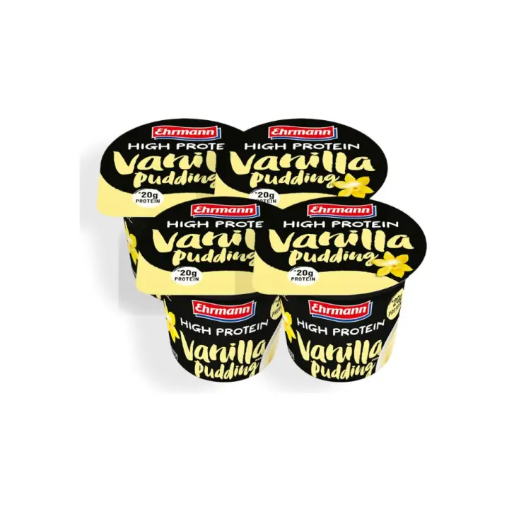 Pack 4x Pudding Proteico Cremoso | 200g | Sabor Vainilla | Alto en Proteínas | Bajo en Azúcar | Ideal para Postres y Meriendas | EHRMANN - 1
