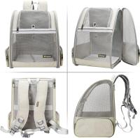 Portador de mopila para mascotas para Gatos Pequeños Perros, Diseño ventilado, diseñado para Viajes, senderismo y Uso al Aire Libre (beige) - details 0