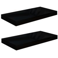 vidaXL Estantes flotantes de pared 2 uds MDF 50x23x3,8 cm Blanco brillante, negro brillante, gris brillante Mueble Almacenaje Estantería para Oficina, Estudio, Dormitorio Estantería/Librería/ mueble de Almacenamiento - details 8
