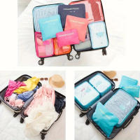 Organizador De Viaje 6pcs Bolsas De Almacenamiento Portátiles Organizador De Maletas Para Mujeres Bolsa De Ropa Y Zapatos De Viaje - details 1