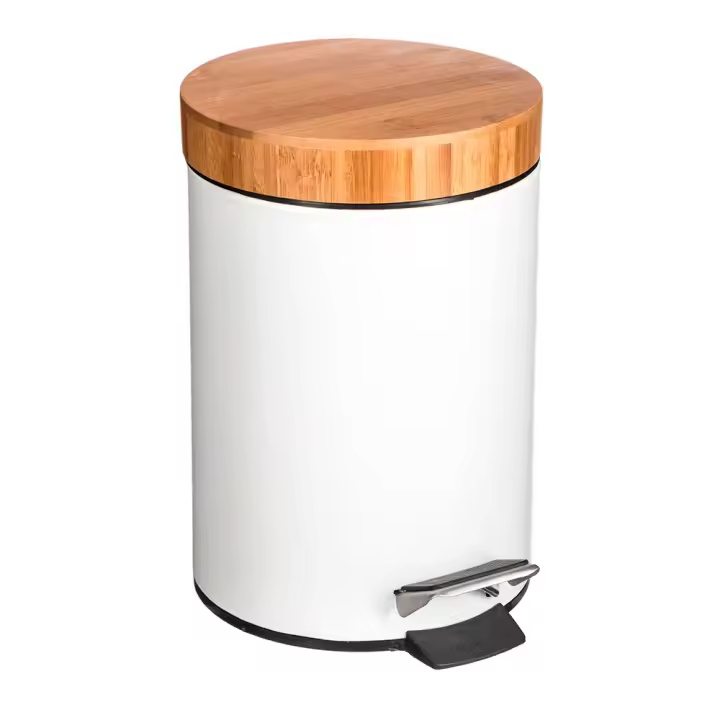 PAPELERA BAÃ‘O BAMBU-BLANCO 3L COLECCIÃ“N 'NATUREO' - 1